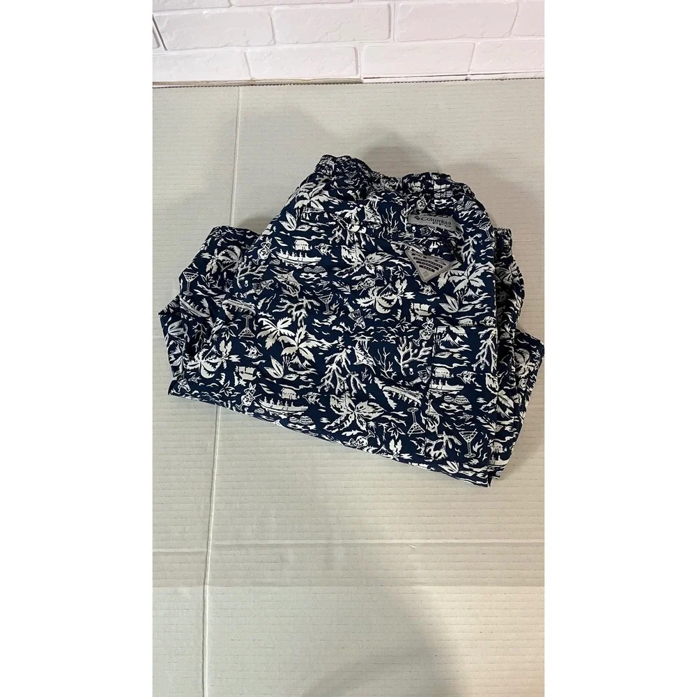 Columbia Swim Trunks Men's XL Blue‎ Tropical PFG Mesh Lined Shorts